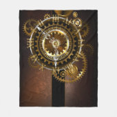 Couverture Polaire Horloge Steampunk avec des engrenages anciens (Devant)