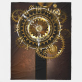 Couverture Polaire Horloge Steampunk avec des engrenages anciens (Devant)