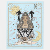 Couverture Polaire Horoscope Pisces Femme Zodiac Céleste Lune Solaire (Devant)