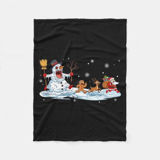Couverture Polaire Horror Snowman Christmas Reindeer Gingerbread Sant (Devant)