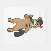 Couverture Polaire Horse at Eating Vegan (Devant (Horizontal))