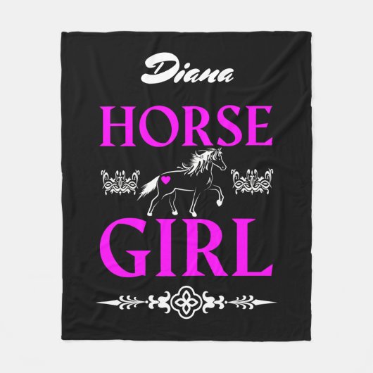 Couverture Polaire Horse Girl avec nom Fleece Blanket (Devant)