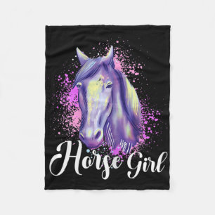 Couverture Polaire Horse Girl Horseback équitation Pony Horsescute Ss
