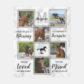 Couverture Polaire Horse Memorial Unique Photo Collage (Devant)