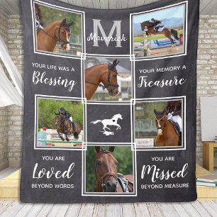 Couverture Polaire Horse Memorial Unique Photo Collage