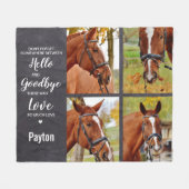 Couverture Polaire Horse Pet Memorial 4 Photo Collage (Devant (Horizontal))
