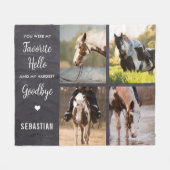 Couverture Polaire Horse Pet Memorial 4 Photo Collage (Devant (Horizontal))