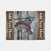 Couverture Polaire Horse Saddle Corral clôture Western Wagon Wheels (Devant (Horizontal))