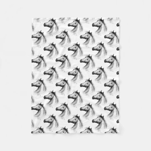 Couverture Polaire Horse : White (Devant)
