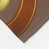 Couverture Polaire horseshoe, blanc motif brun doré (Coin)