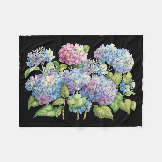 Couverture Polaire Hortensias en fleur (Devant (Horizontal))