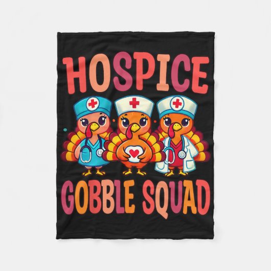 Couverture Polaire Hospice Nurse Thanksgiving Gobble Squad Fall Autum (Devant)