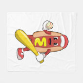 Couverture Polaire Hot dog at baseball with baseball (Devant (Horizontal))