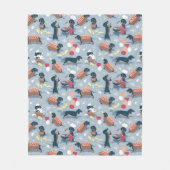 Couverture Polaire Hot dogs et limonade chien de dachshund été (Devant)