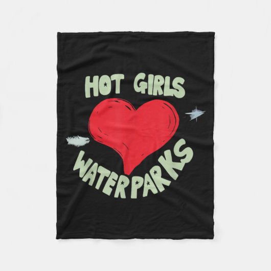 Couverture Polaire Hot Girls Love Water Parks Heart Arrow (Devant)