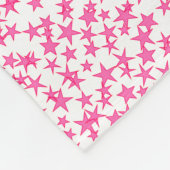 Couverture Polaire Hot Rose 2 Étoiles Blanc BG, Hot rose Nom Monogram (Coin)