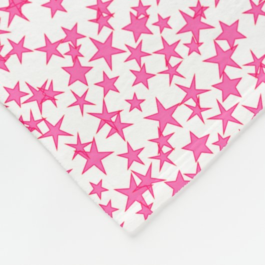 Couverture Polaire Hot Rose 2 Étoiles Blanc BG, Hot rose Nom Monogram (Coin)