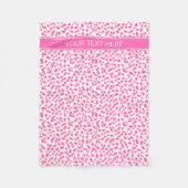 Couverture Polaire Hot Rose 2 Étoiles Blanc BG, Hot rose Nom Monogram (Devant)