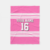 Couverture Polaire Hot Rose White Team Jersey Numéro personnalisé Nom (Devant)