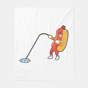Couverture Polaire Hotdog at Fishing with Fishing rod