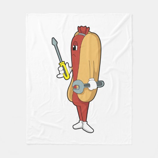 Couverture Polaire Hotdog en mécanique avec outil (Devant)