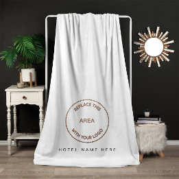 Couverture Polaire Hotel Guest House Nom Logo Blanc