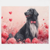 Couverture Polaire Hound afghan avec Roses - Saint Valentin (Devant (Horizontal))
