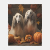 Couverture Polaire hound afghan Chiot Automne Citrouille de plaisir (Devant)