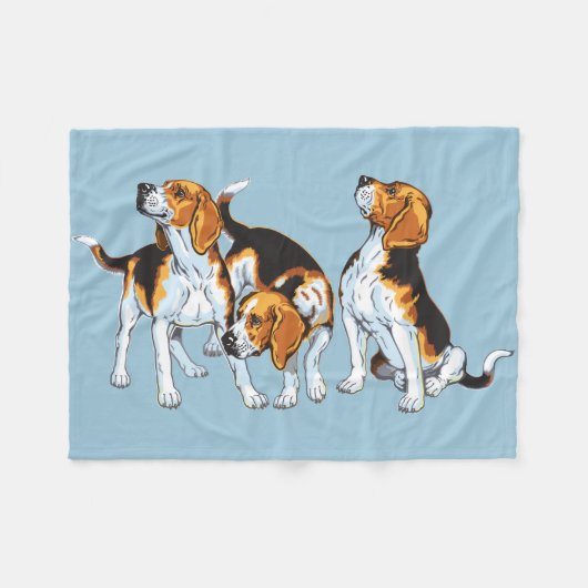 Couverture Polaire Hound beagle (Devant (Horizontal))