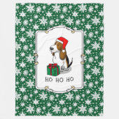 Couverture Polaire Hound de Noël Père Noël Basset (trois couleurs 1) (Devant)