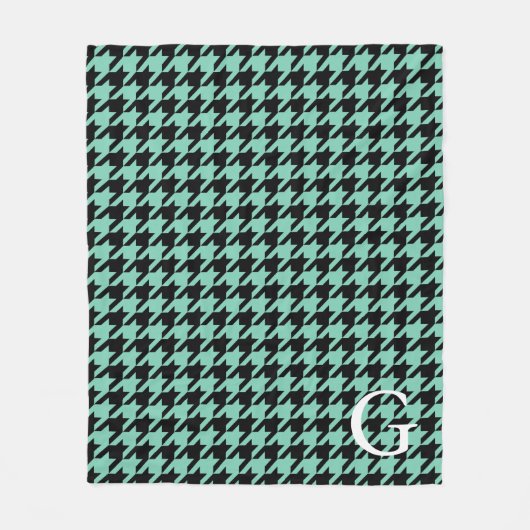 Couverture Polaire Houndstooth moderne noir (Devant)