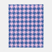 Couverture Polaire Houndstooth rose+Blue Big Motif (Devant)