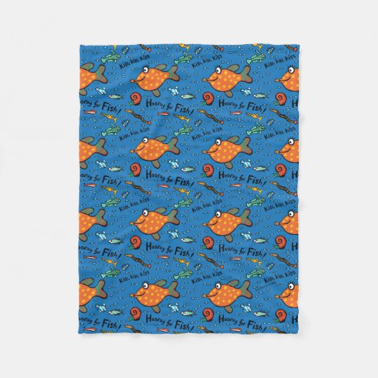 Couverture Polaire Hourra pour le motif de poissons (Devant)