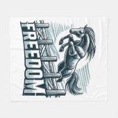 Couverture Polaire Hourse jumping over freedom wall ,symbol of power (Devant (Horizontal))
