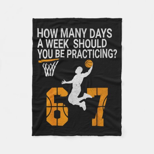 Couverture Polaire How Many Days Funny 67 Meme Basketball Practicing (Devant)