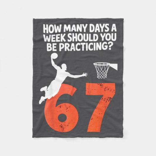 Couverture Polaire How Many Days Funny 67 Meme Basketball Practicing  (Devant)