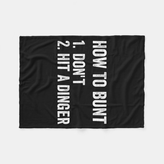 Couverture Polaire How To Bunt Don't Hit A Dinger Funny Baseball Soft (Devant (Horizontal))