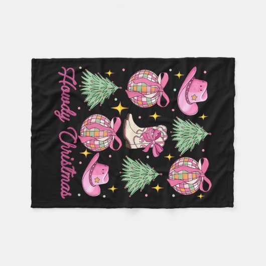 Couverture Polaire Howdy Cowboy Noël Pays de l'Ouest Coquette Di (Devant (Horizontal))