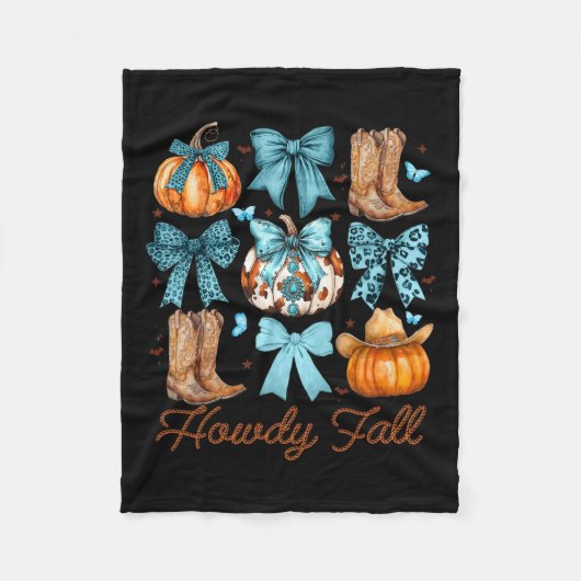 Couverture Polaire Howdy Fall Citrouille occidental Coquette Bow Citr (Devant)