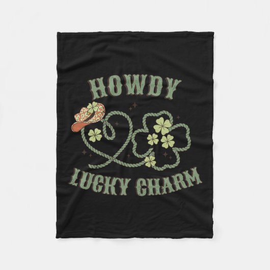 Couverture Polaire Howdy Lucky Charm Western St Patrick Shamrock (Devant)