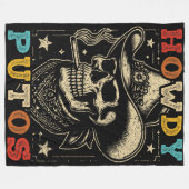 Couverture Polaire Howdy Putos Funny Skull Retro Vintage (Devant (Horizontal))