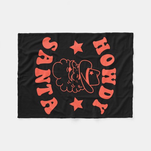 Couverture Polaire Howdy Santa Claus Retro Groovy Cowboy Western Chri (Devant (Horizontal))