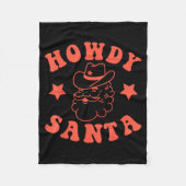 Couverture Polaire Howdy Santa Claus Retro Groovy Cowboy Western Chri (Devant)