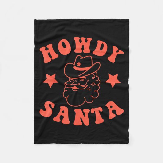 Couverture Polaire Howdy Santa Claus Retro Groovy Cowboy Western Chri (Devant)