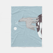 Couverture Polaire Howling Arctic Wolf (Devant)