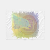 Couverture Polaire Howling Wolf et Mandala Branches Plantes Cadre (Devant (Horizontal))