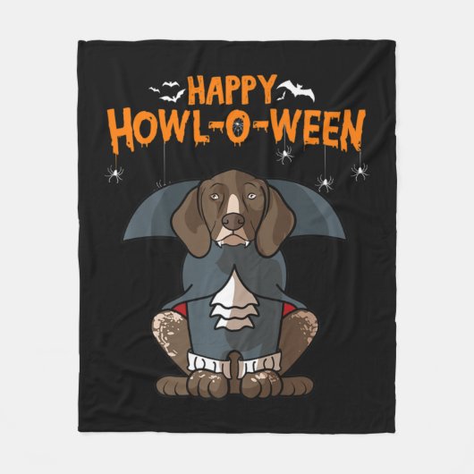 Couverture Polaire Howloween Allemand Pointer Dog Halloween (Devant)