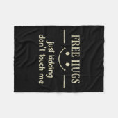 Couverture Polaire Hugs Just Kidding Don't Touch Me Funny Social  (Devant (Horizontal))