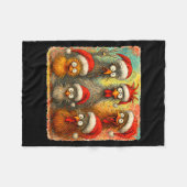 Couverture Polaire Hugvyn Christmas Santa Chicken Crazy Eagerlys Roos (Devant (Horizontal))