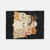 Couverture Polaire Hugvyn Halloween Patchwork Quilt Ghost Matching Fa (Devant (Horizontal))